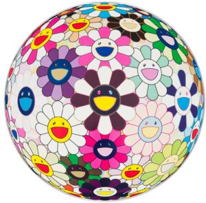 Takashi Murakami, 220c Flower ball brown, 2010, OffsetPrint_cold sta,p and high gloss varnishing_signed and numbered_S.71. cm_ED.300, Galerie Jeanne, München
