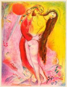 MARC CHAGALL, Disrobing her with his own hand, the King looked upon her body 1948
